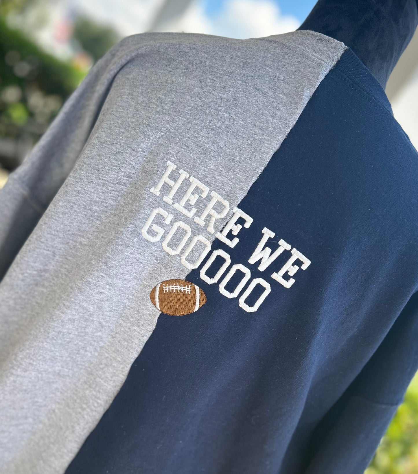 Split Color Double Applique Sweatshirt