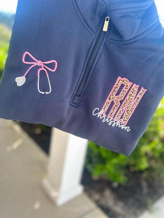 Personalized RN Quarter-Zip Pullover
